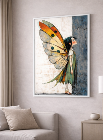 Whimsical Butterfly Girl Canvas
