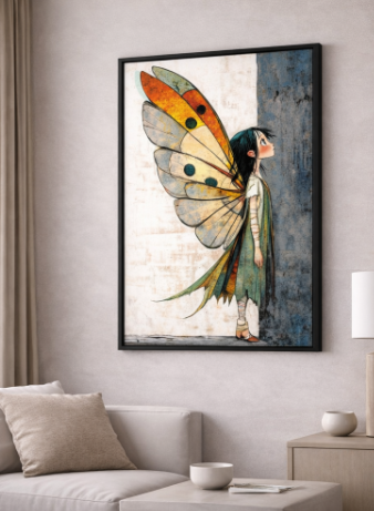 Whimsical Butterfly Girl Canvas
