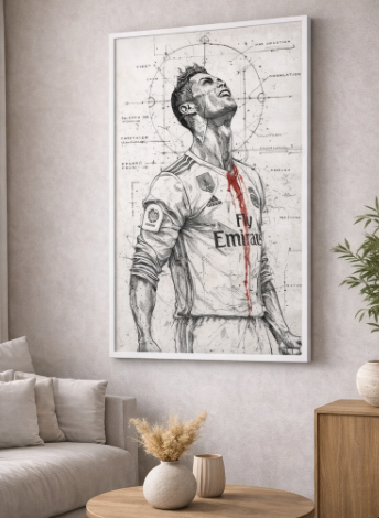 Football Legend Sketch Canvas