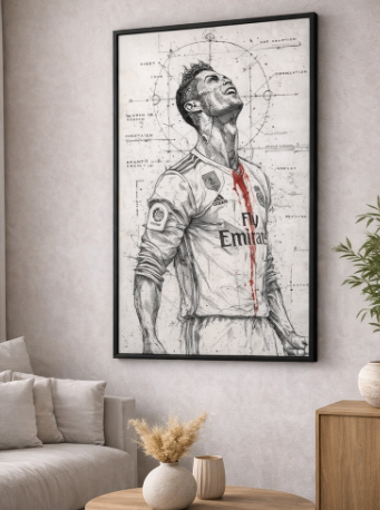 Football Legend Sketch Canvas