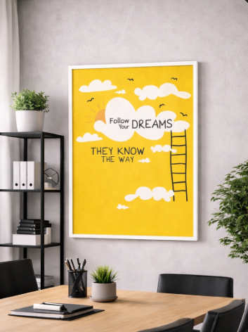 Follow Your Dreams Yellow Canvas