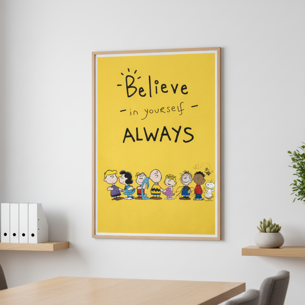 Believe in Yourself Cartoon Canvas