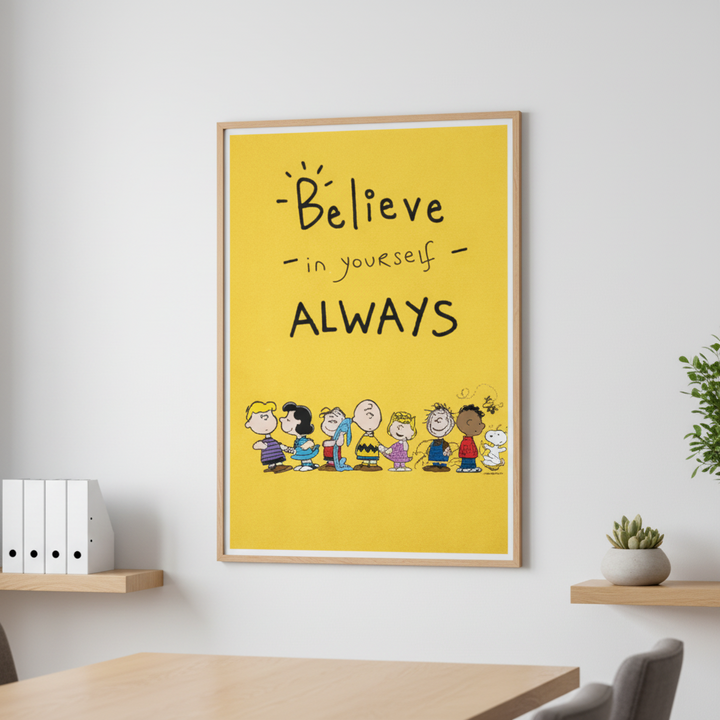 Believe in Yourself Cartoon Canvas