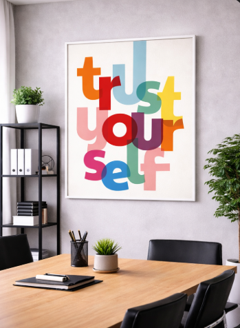 Trust Yourself Colorful Typography Canvas