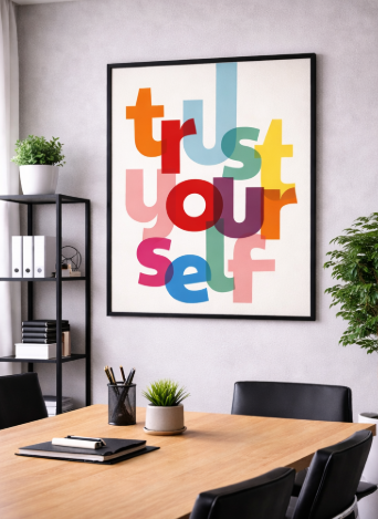 Trust Yourself Colorful Typography Canvas