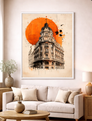 Urban Landmark Abstract Canvas