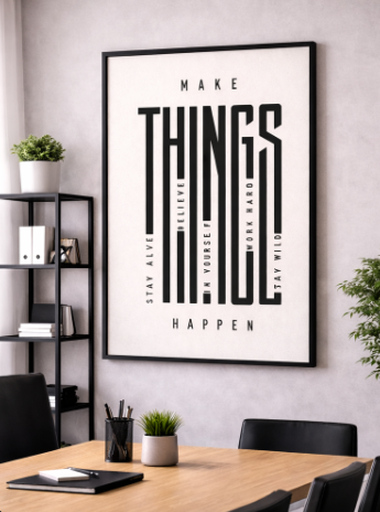 Make Things Happen Minimal Typography Canvas