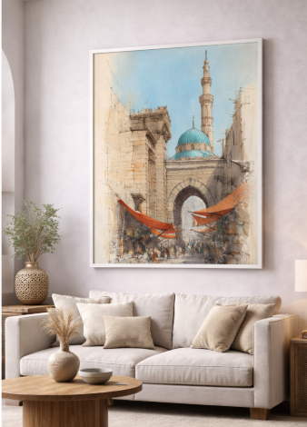 Islamic Architecture Street Canvas Wall Art