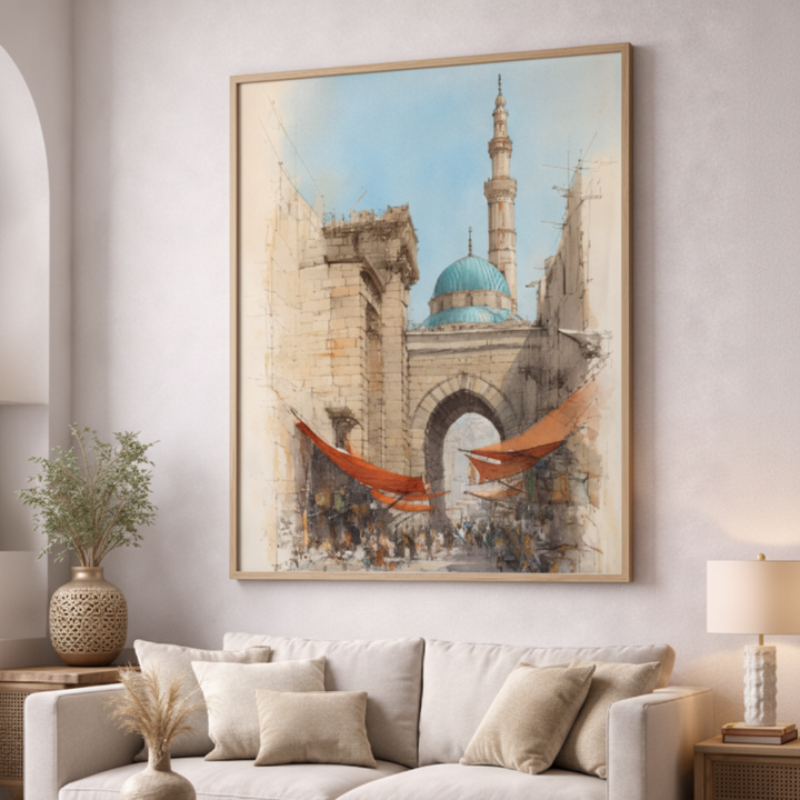Islamic Architecture Street Canvas Wall Art