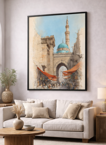 Islamic Architecture Street Canvas Wall Art