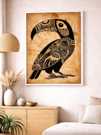 Tribal Toucan Canvas Wall Art