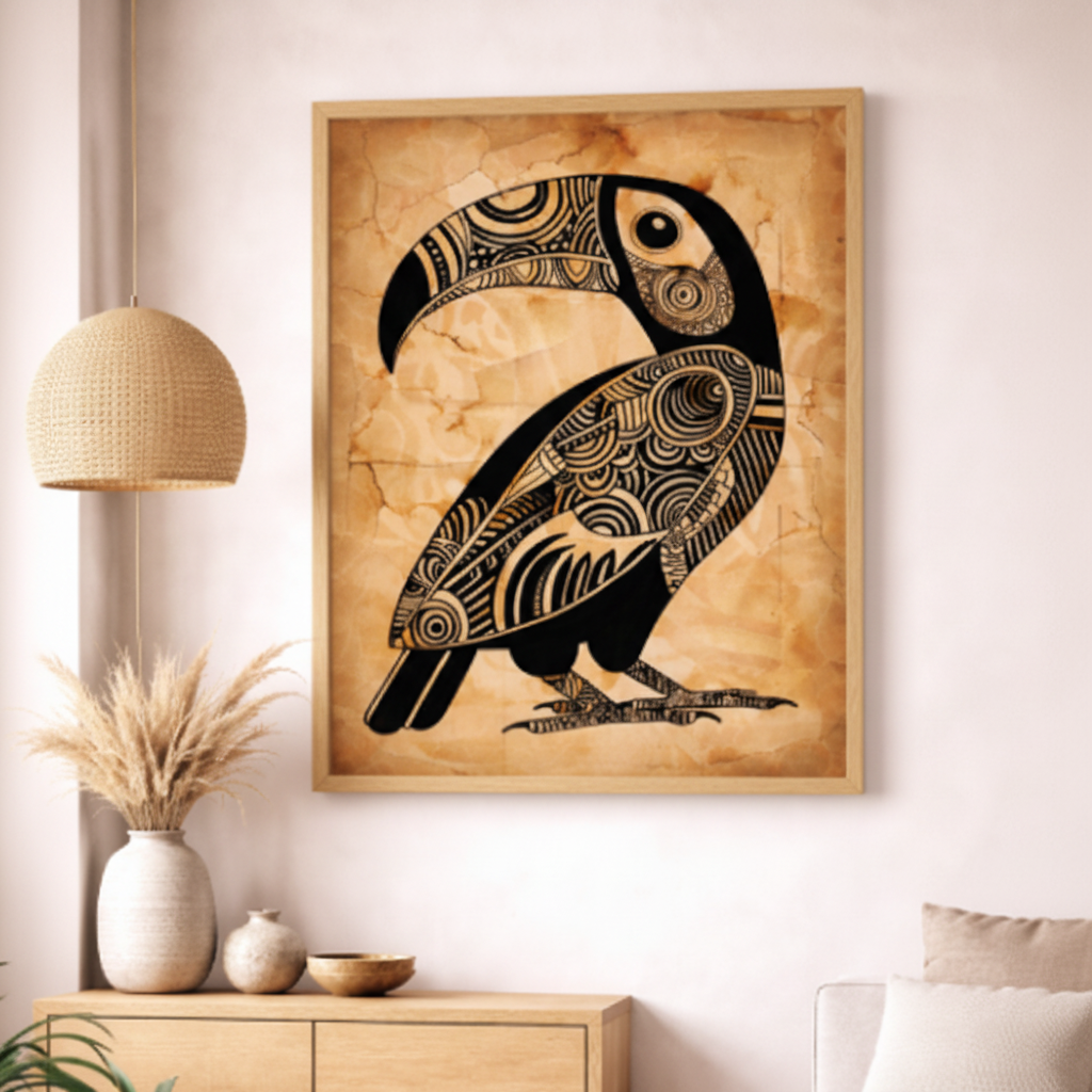 Tribal Toucan Canvas Wall Art