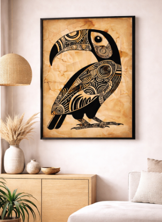 Tribal Toucan Canvas Wall Art