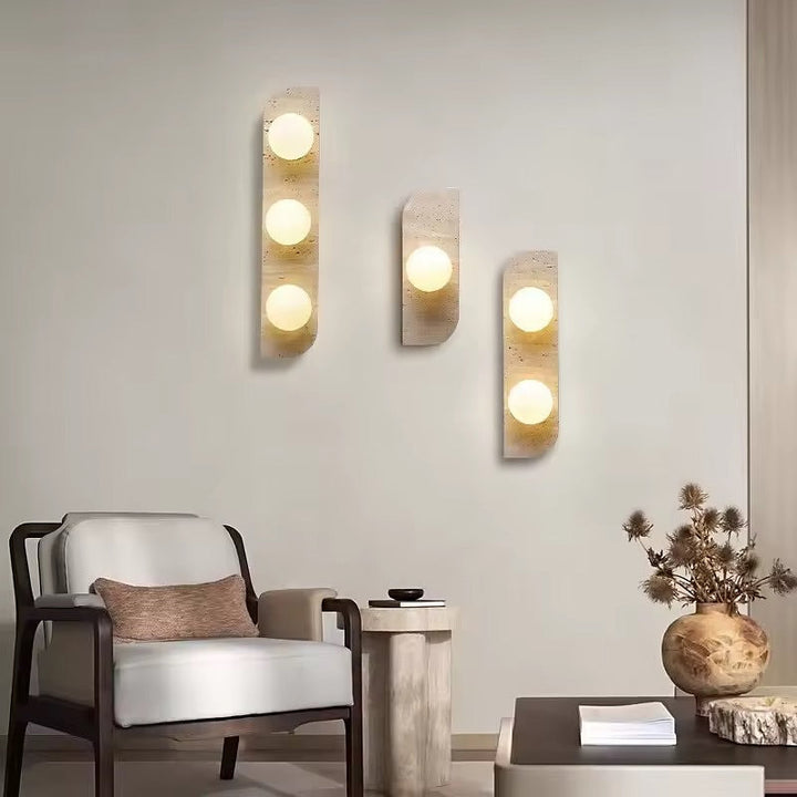 3 Sizes of Globe Wall Light in Marble Finish