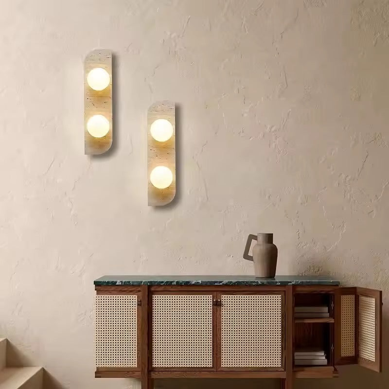 3 Sizes of Globe Wall Light in Marble Finish