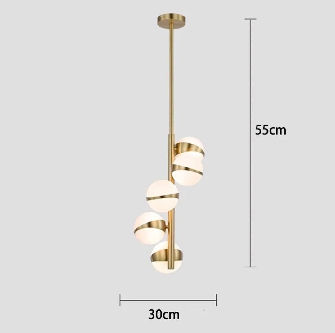 Modern Circular Chandelier with Globe Glass Shades