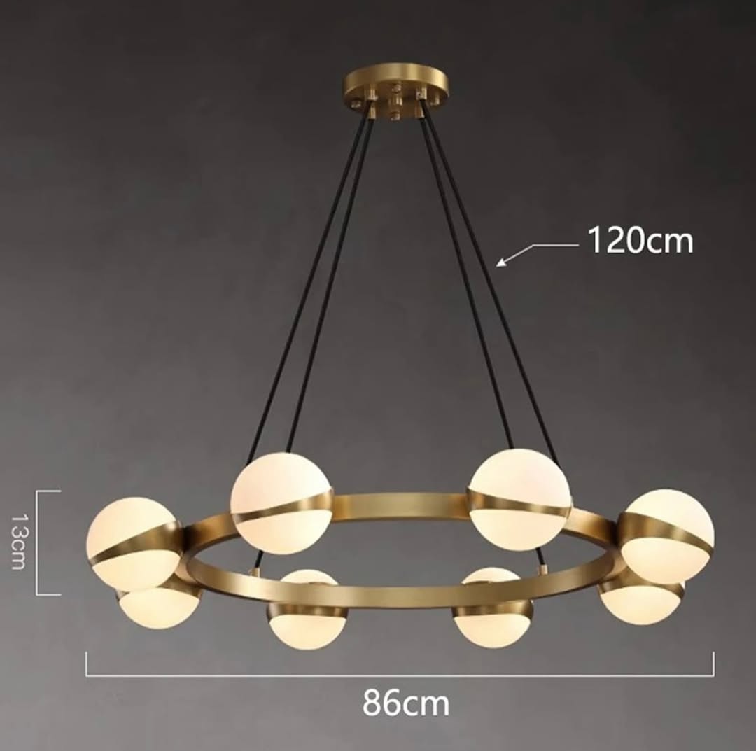 Modern Circular Chandelier with Globe Glass Shades