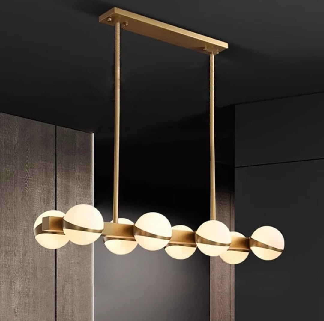 Modern Circular Chandelier with Globe Glass Shades