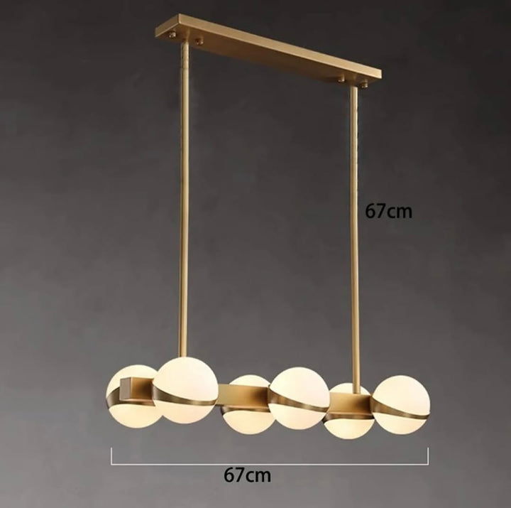 Modern Circular Chandelier with Globe Glass Shades