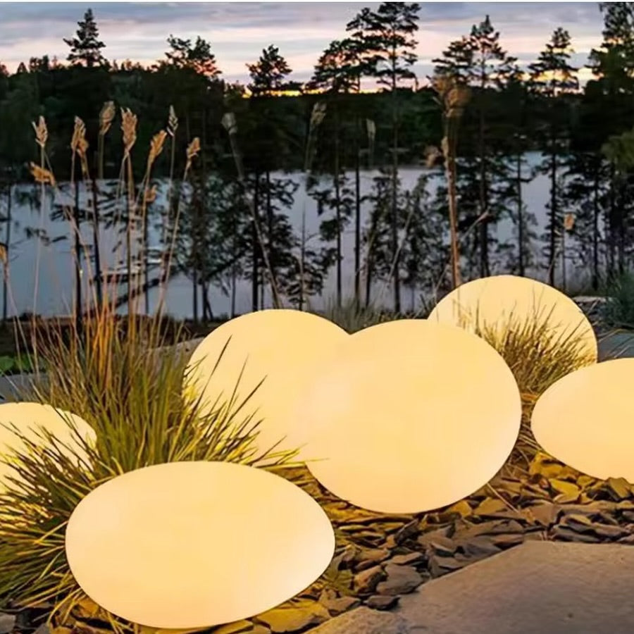 Outdoor LED Pebble Lights - Waterproof Garden Decor