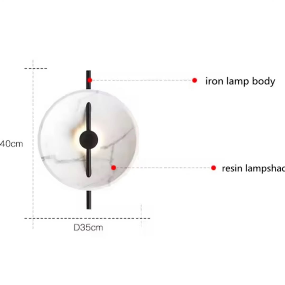 Contemporary Marble Wall Light with Linear Accent