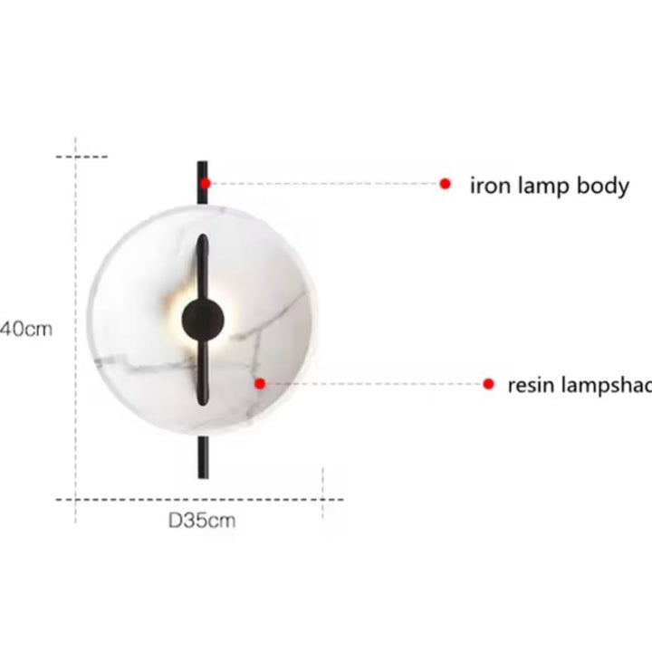 Contemporary Marble Wall Light with Linear Accent