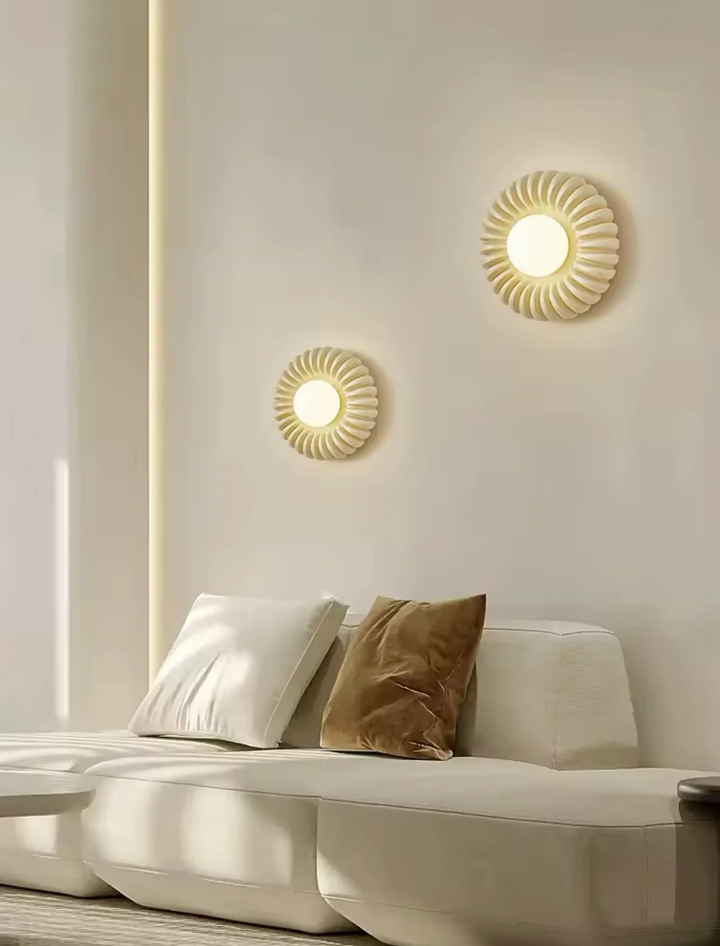 Modern Sculptural Wall Light with Radiant Pattern