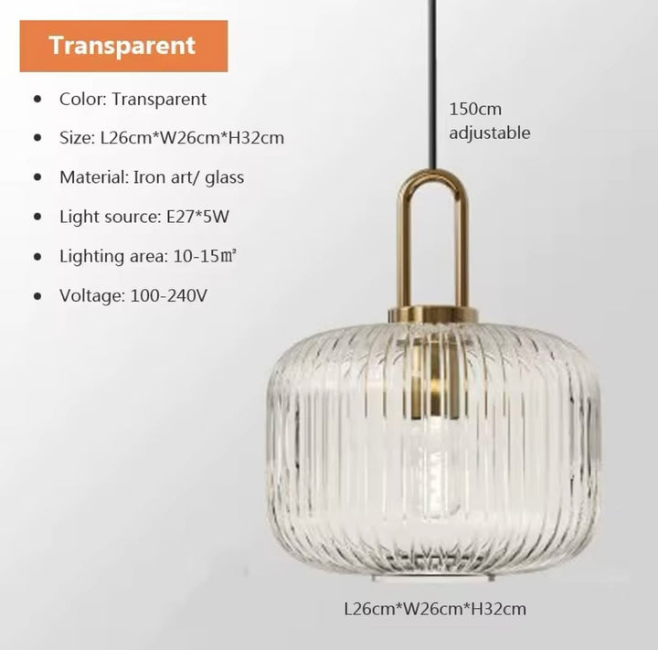Modern Ribbed Glass Pendant Lights