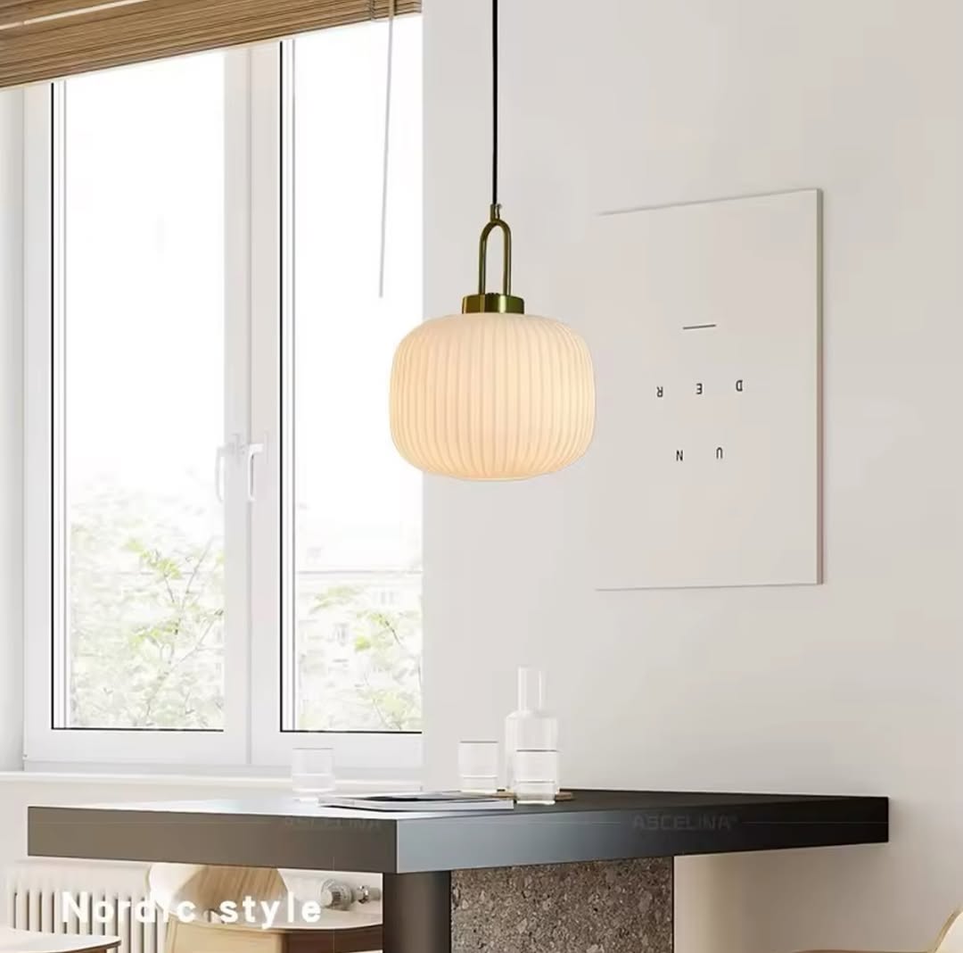 Modern Ribbed Glass Pendant Lights