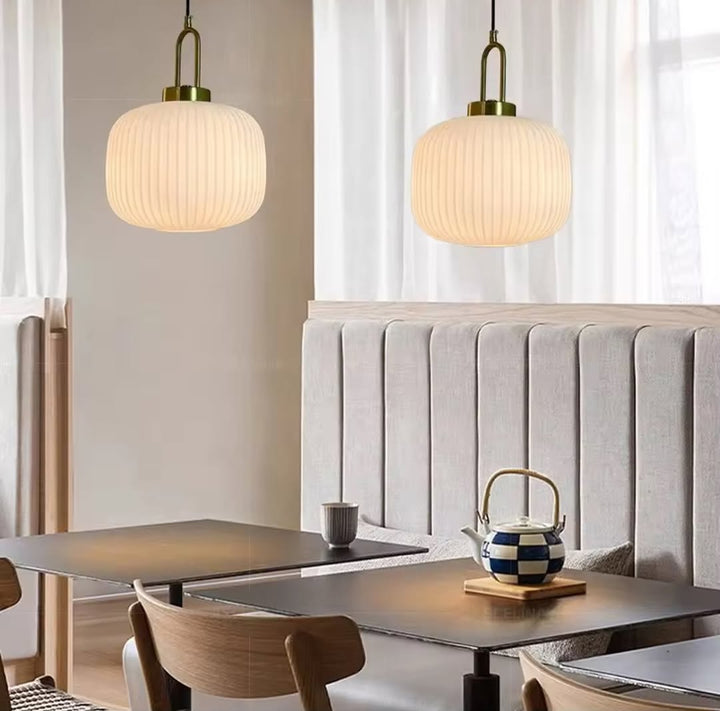 Modern Ribbed Glass Pendant Lights