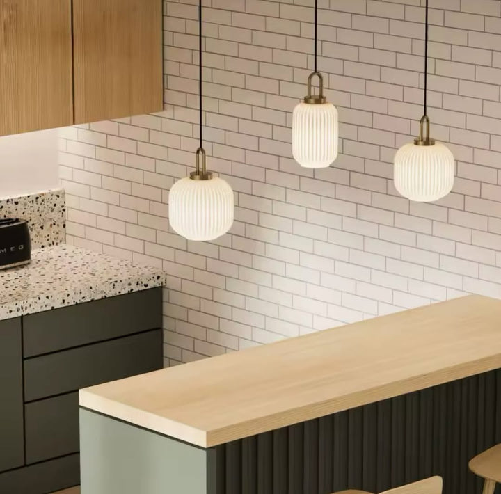 Modern Ribbed Glass Pendant Lights