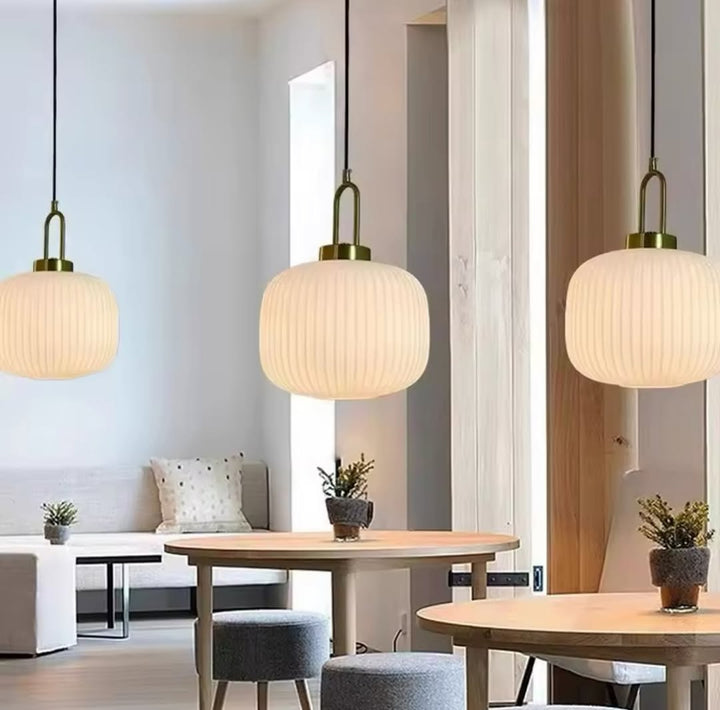 Modern Ribbed Glass Pendant Lights