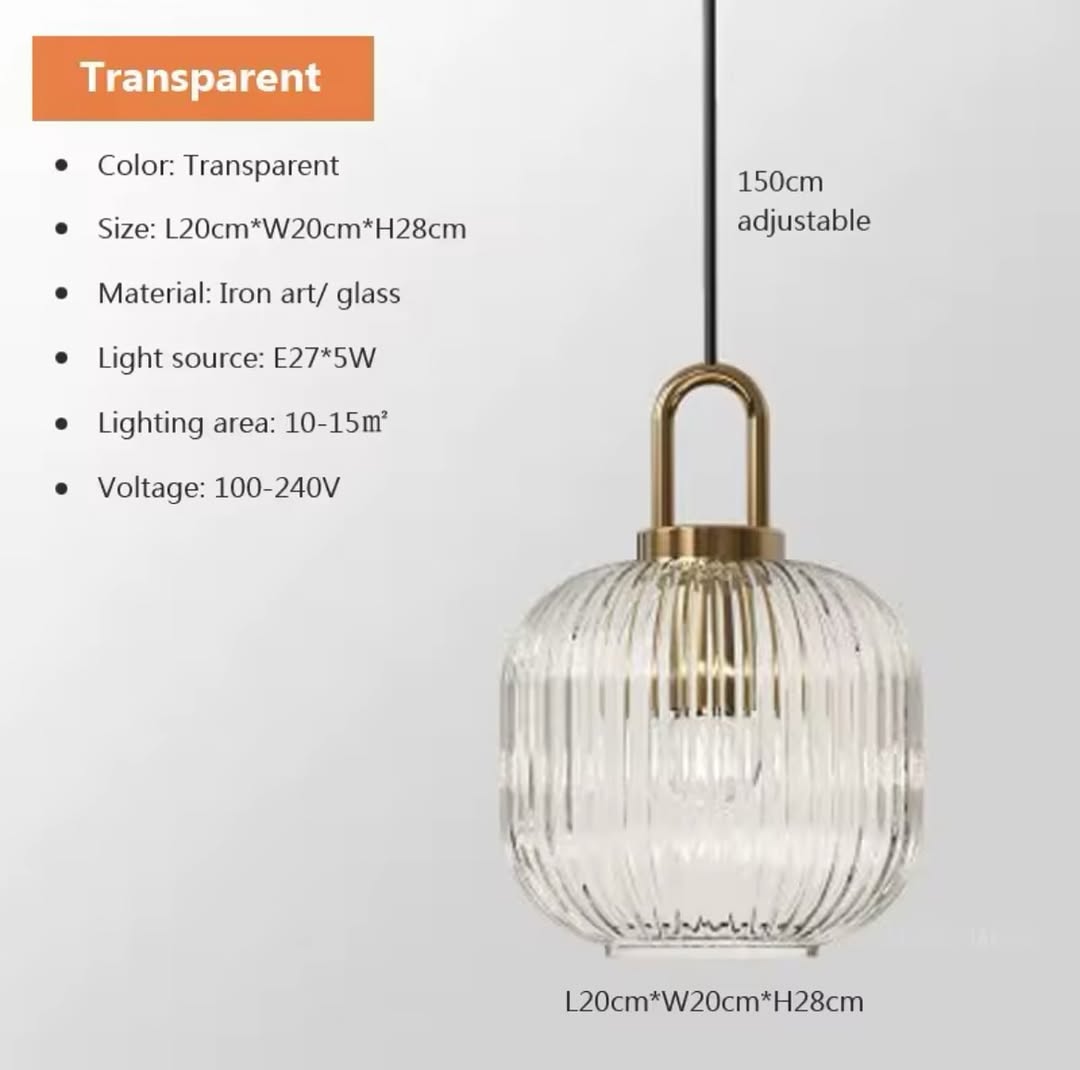 Modern Ribbed Glass Pendant Lights