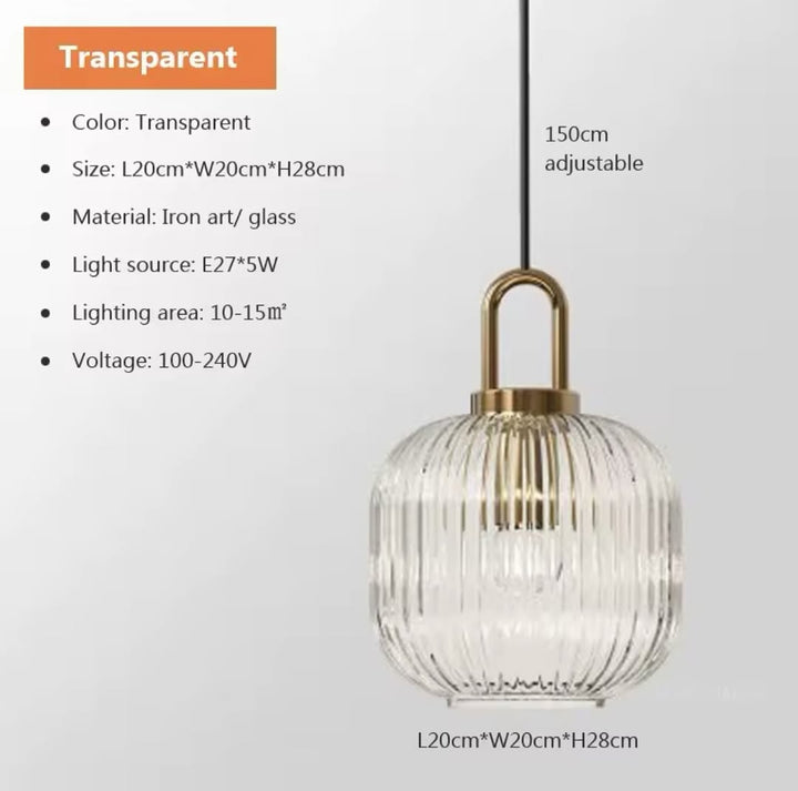 Modern Ribbed Glass Pendant Lights