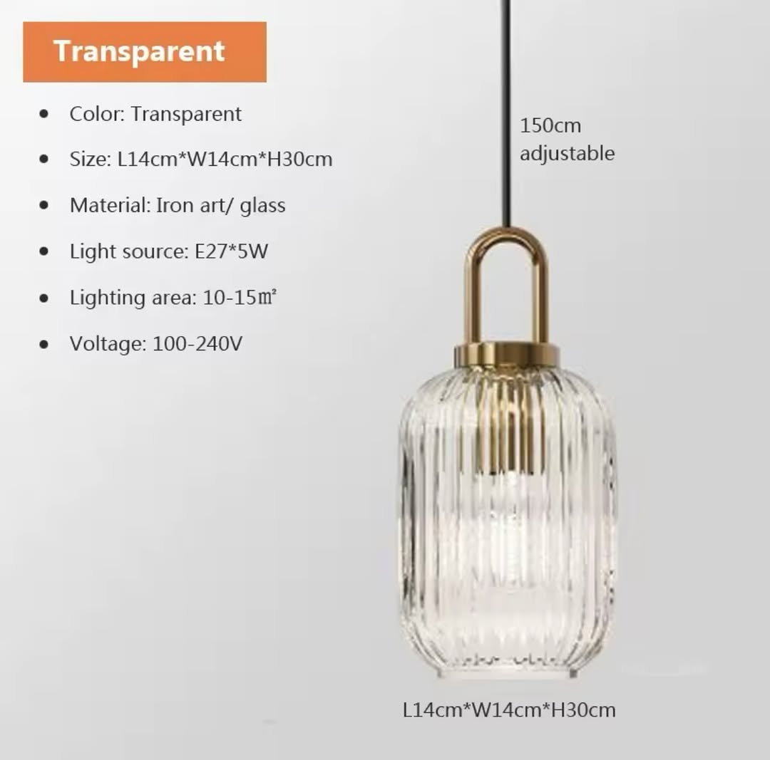 Modern Ribbed Glass Pendant Lights