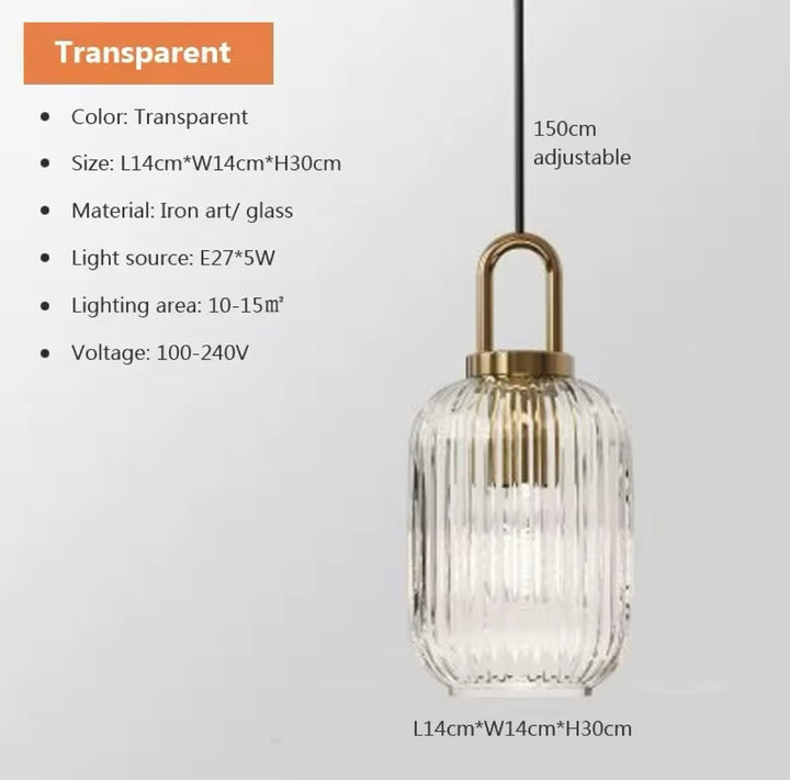 Modern Ribbed Glass Pendant Lights