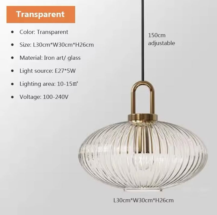 Modern Ribbed Glass Pendant Lights