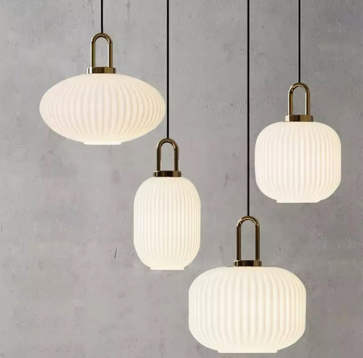 Modern Ribbed Glass Pendant Lights
