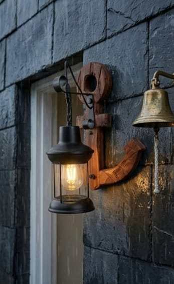 Anchor Wood Wall Sconce  - Rustic