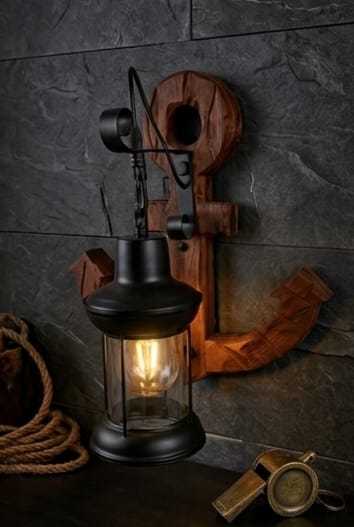 Anchor Wood Wall Sconce  - Rustic