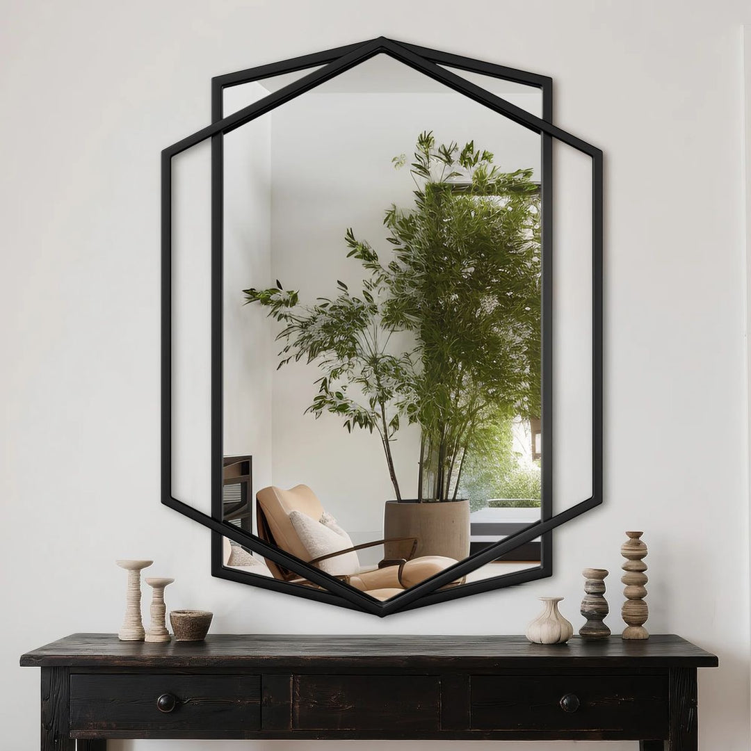 Geometric Hexagonal Wall Mirror for Modern Home Decor