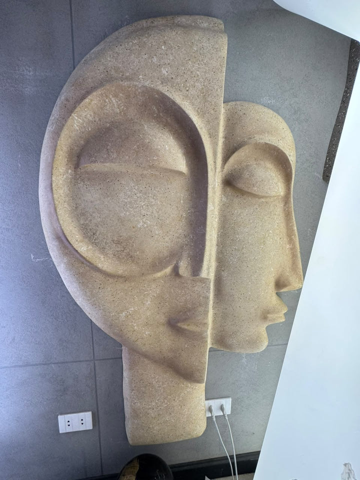 Abstract Two-Face Sculpture