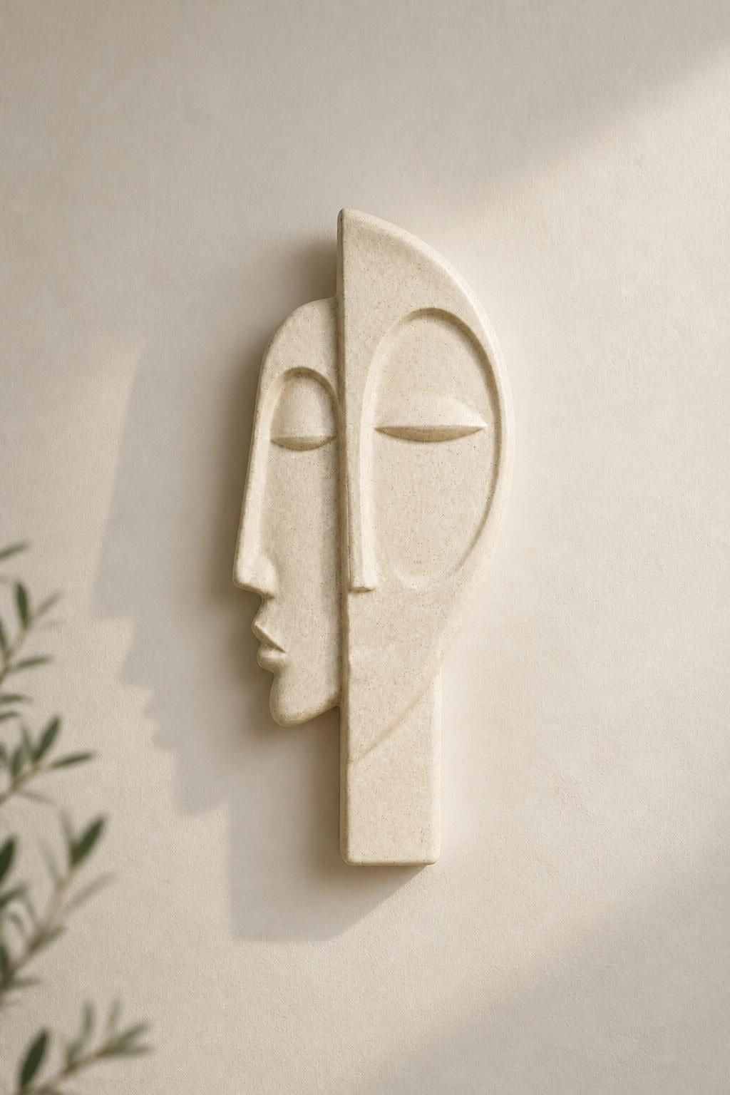 Abstract Two-Face Sculpture