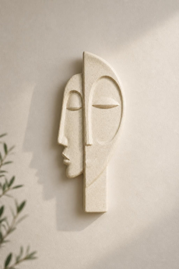 Abstract Two-Face Sculpture
