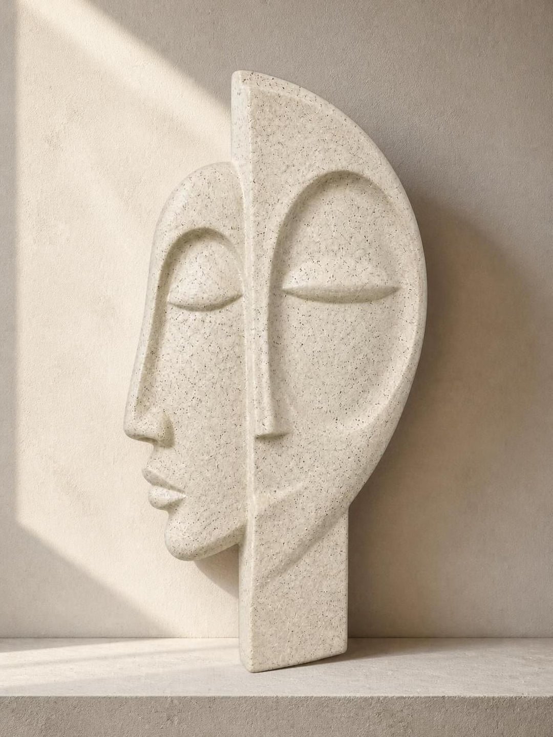 Abstract Two-Face Sculpture