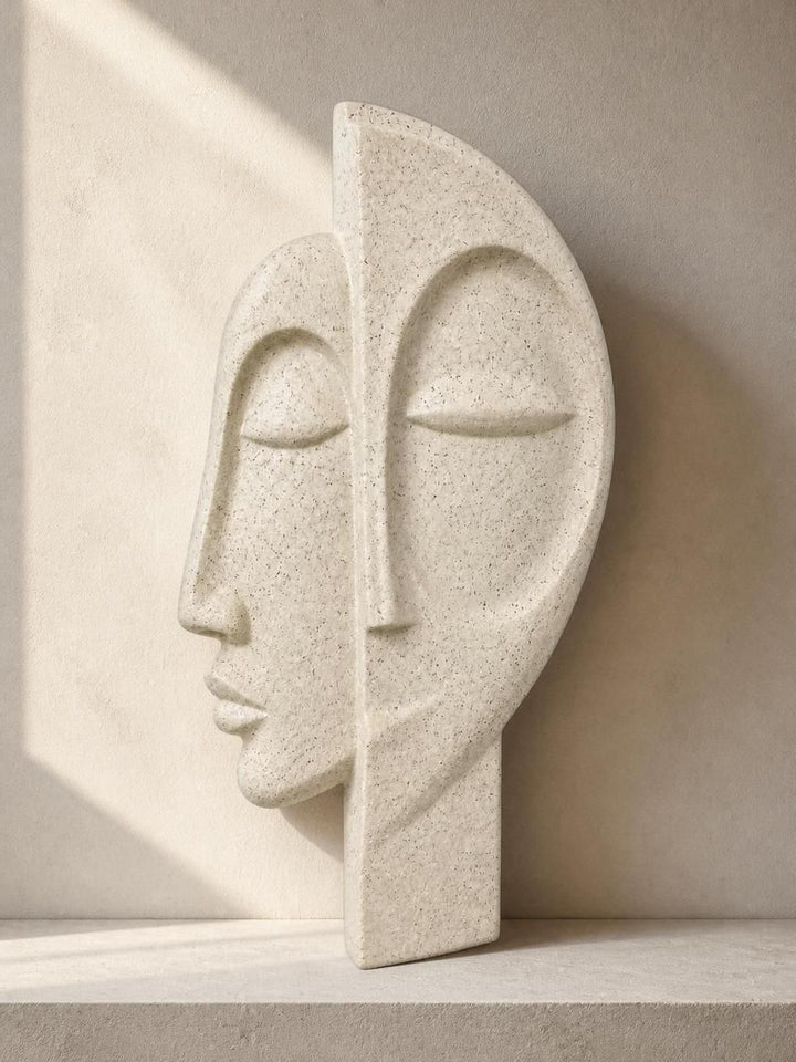 Abstract Two-Face Sculpture