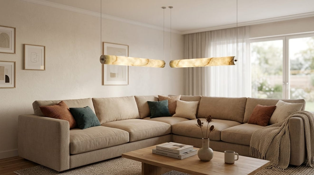Alabaster Tube Linear Chandelier