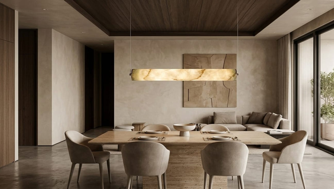 Alabaster Tube Linear Chandelier
