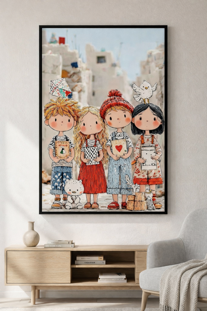 Childhood Friends Canvas Wall Art