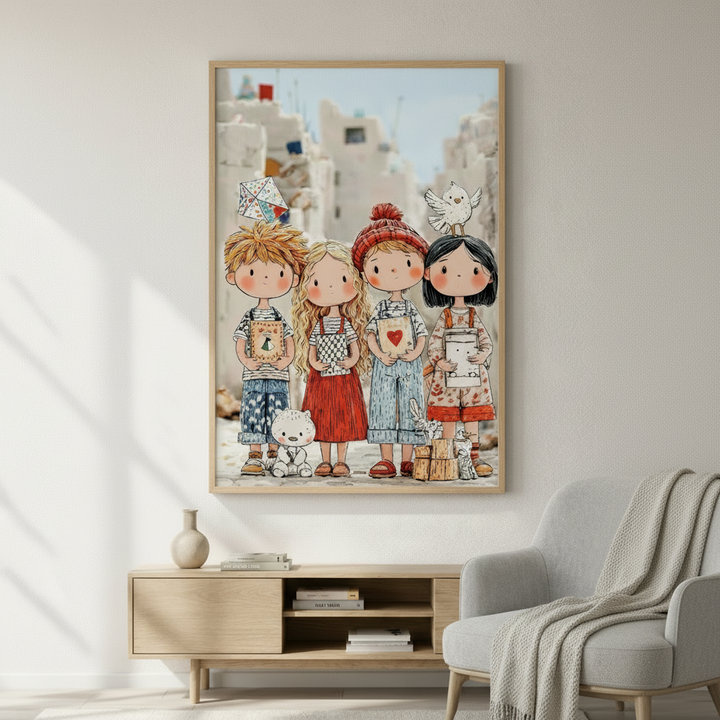 Childhood Friends Canvas Wall Art